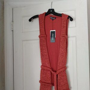 Kokomarina Burnt Orange Sleeveless Knit Sweater New Size Med